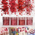 Decoração de lantejoulas de glitter vermelho misturado arte de unhas Glitter em pó